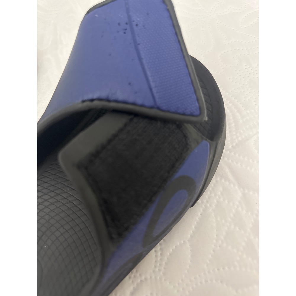 Oofos Slide Sandals Black Blue Adjustable Strap Women's Size 7 - Picture 5 of 13